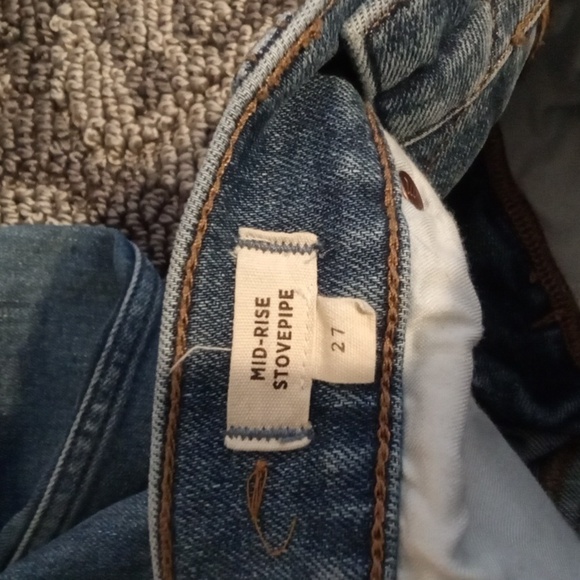Madewell Mid Rise Stovepipe Raw Hem Slit Sides Shealy Wash Womens  27 - Picture 5 of 9